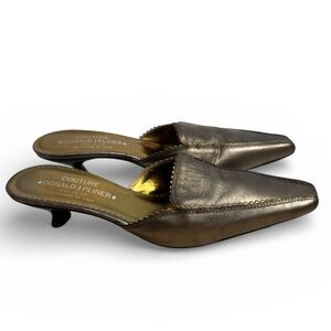 Donald J Pliner Moira Couture Metallic Leather Mules Italy Size US 8